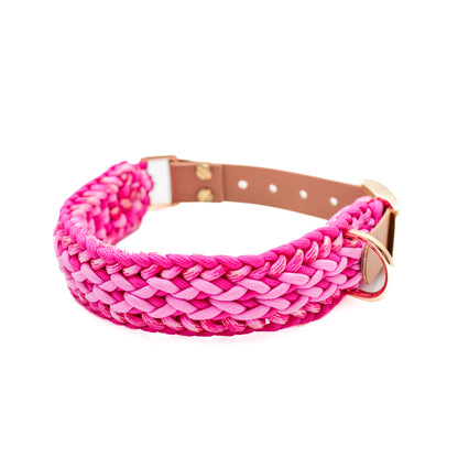 Geflochtenes Halsband Pink Rosa