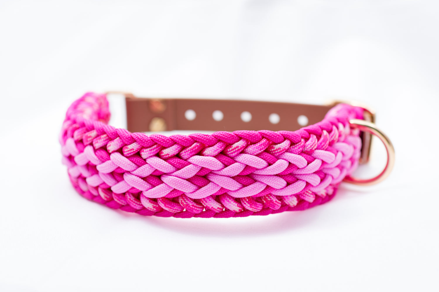 Geflochtenes Halsband Pink Rosa